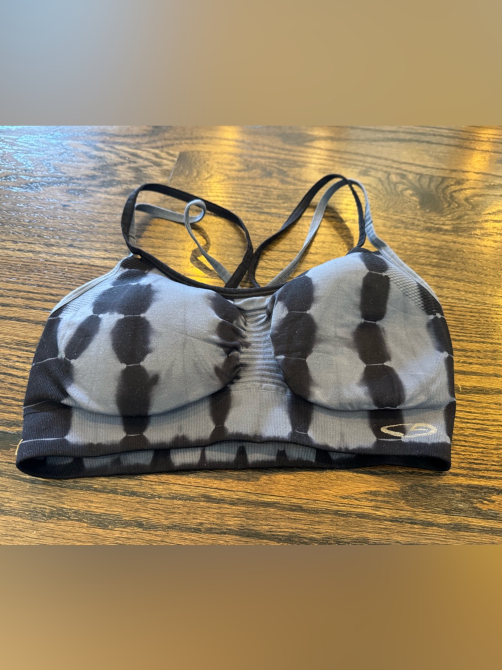 C9 by Champion Black & Gray Tie-Dye Padded Sports Bralette